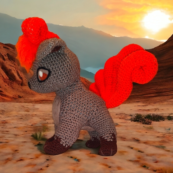 Handmade Crochet Amigurumi Pokemon Kanto Vulpix Stuffed Animal Toy - Picture 11 of 14